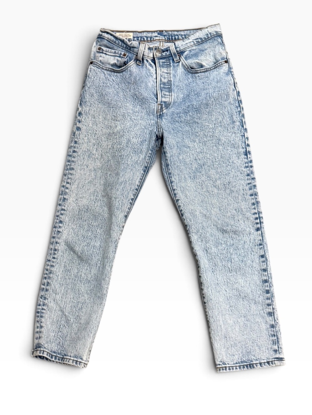 Levi’s Premium 501 Original High Rise Straight Leg Jeans Acid Wash Size 25
